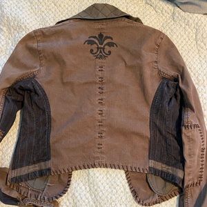 Vintage free people brown crop jacket! Amazing detail size small/p